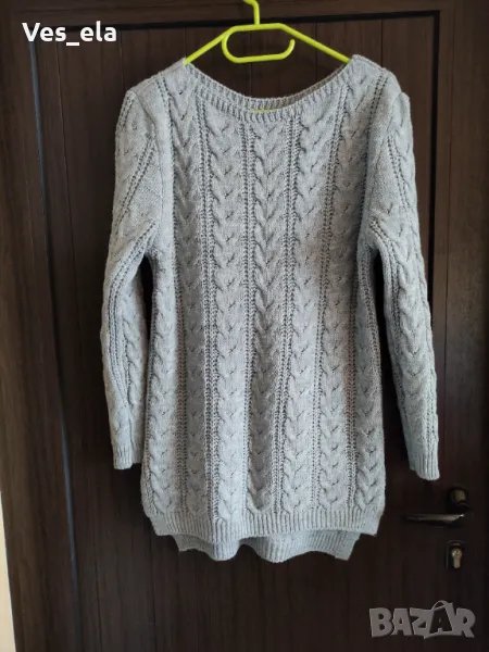 Светло сива дълга туника плетиво, снимка 1