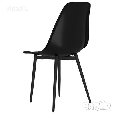 vidaXL Трапезни столове, 2 бр, черни, PP(SKU:338044), снимка 3 - Столове - 48770494