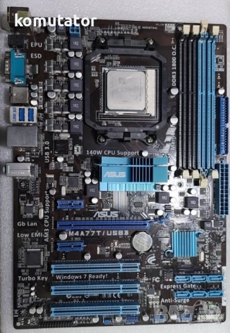 дънна платка АМ3+ Asus M4A77T/USB3,процесор Phenom X4 Black Edition