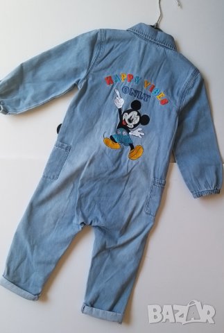 Дънков гащеризон Мики Маус , снимка 2 - Бебешки гащеризони - 37094784