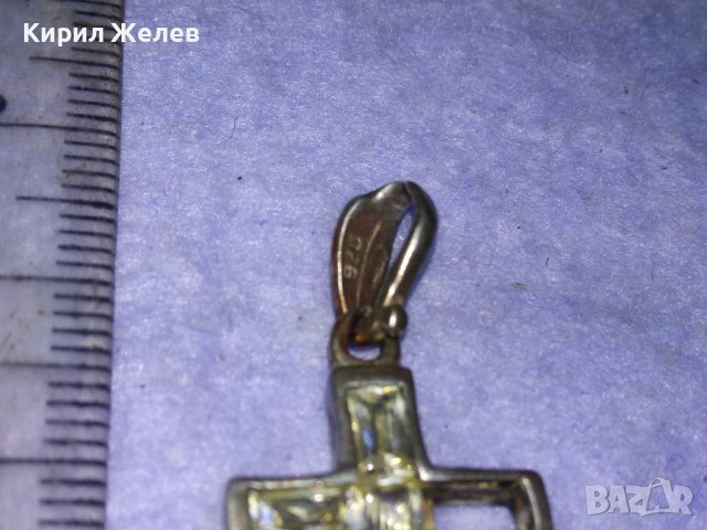 СТАРО СРЕБЪРНО КРЪСТЧЕ СРЕБРО 925 с ФАСЕТИРАНИ ИСКРЯЩИ КРИСТАЛИ Едното КАМЪЧЕ ЛИПСВА! 40508, снимка 14 - Колиета, медальони, синджири - 43225044