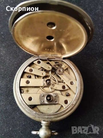 Швейцарски джобен часовник 1900г. с посребрени капаци - с ключе - ПЕРФЕКТЕН - ПРОМОЦИЯ, снимка 18 - Джобни - 48835833