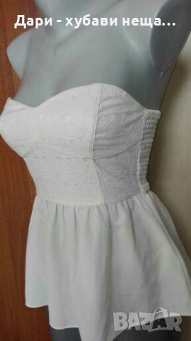 Кокетен еластичен топ, с пеплум🍀❤XS,S, S/M❤🍀арт.4292, снимка 2 - Корсети, бюстиета, топове - 36972430