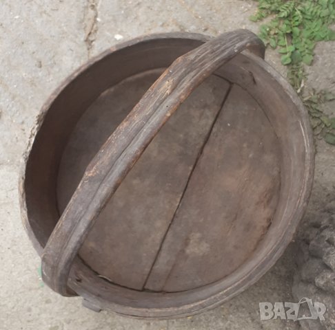 много Стара дървена крина с дръжка, дървена мярка за обем, съд, снимка 6 - Антикварни и старинни предмети - 30159222