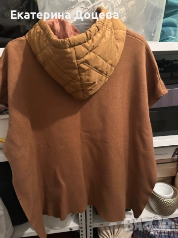 Пончо цвят камел, снимка 2 - Рокли - 53530365