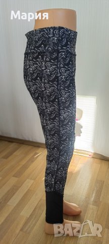 Чисто Нов Л размер Дамски Спортен Еластичен Клин Висока Талия Черен Бял Шарен Пепко Pepco Beloved, снимка 14 - Спортни екипи - 39698566