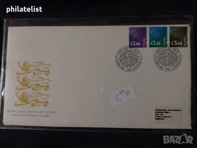Великобритания 1994 - 2 броя комплектна серия - FDC, снимка 2 - Филателия - 39147011