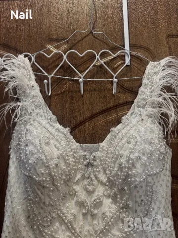 Сватбена или бална рокля дълга Размер М регулура се с връзки , снимка 3 - Рокли - 50051861