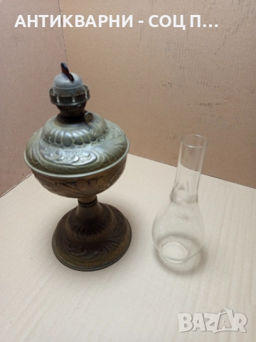Стара Голяма Бронзова Газена Лампа Фенер. , снимка 4 - Антикварни и старинни предмети - 52381647