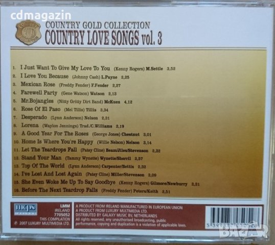Компакт дискове CD Country Love Songs, снимка 2 - CD дискове - 32341525