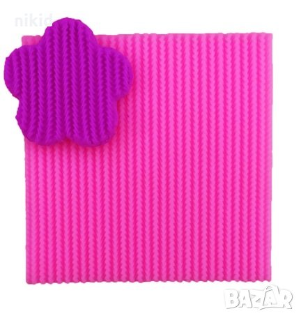 Текстура на плетка плетиво силиконов молд форма декорация торта фондан сладки , снимка 2 - Форми - 26685459