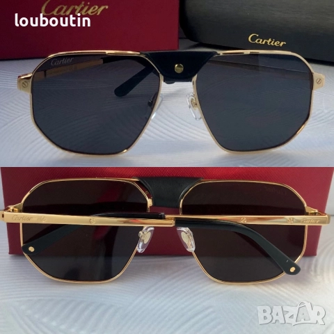 Cartier Мъжки слънчеви очила с кожа 3 цвята, снимка 2 - Слънчеви и диоптрични очила - 51749710