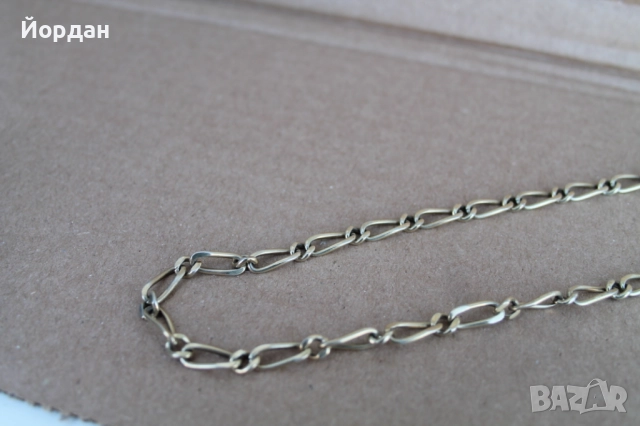 Сребърен позлатен ланец/синджир , снимка 2 - Колиета, медальони, синджири - 52653955