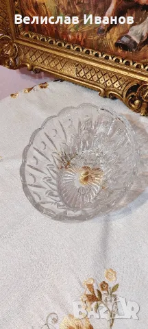 Голяма кристална купа в перфектно състояние., снимка 6 - Антикварни и старинни предмети - 49341307