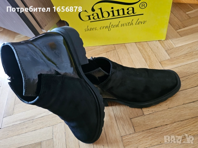 Боти естествена кожа и лак Gabina 38, снимка 5 - Дамски боти - 51580576