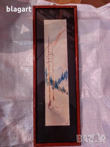  много стар акварел-Пирин планина, снимка 1