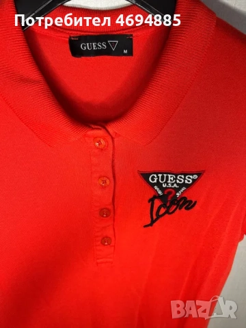 Рокля Guess в червен цвят, снимка 4 - Рокли - 52926726