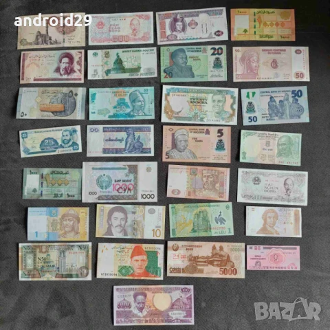 Лот Банкноти от 100 броя (без повтарящи) UNC, снимка 4 - Нумизматика и бонистика - 51240396