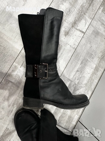 Черни ботуши от естествена кожа, снимка 6 - Дамски ботуши - 52627090
