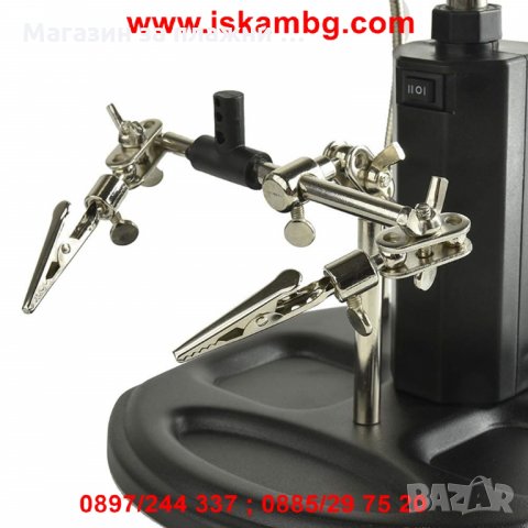 Настолна лампа с лупа трета ръка и стойка за запояване - модел 802, снимка 11 - Други стоки за дома - 26722989