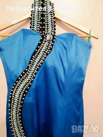 Тюркоазена бутикова рокля - Италия 🇮🇹, снимка 7 - Рокли - 36695605