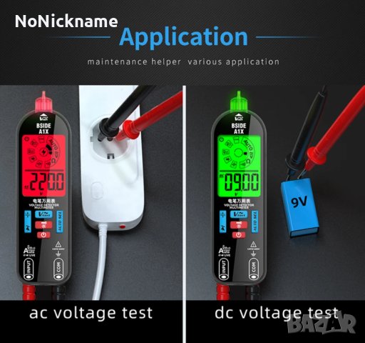 BSIDE A1X Многофункционален волтметър мултицет мултиметър безконтактен фазомер детектор, снимка 13 - Други инструменти - 43166031