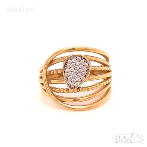 Златен дамски пръстен 4,57гр. размер:57 14кр. проба:585 модел:4671-1