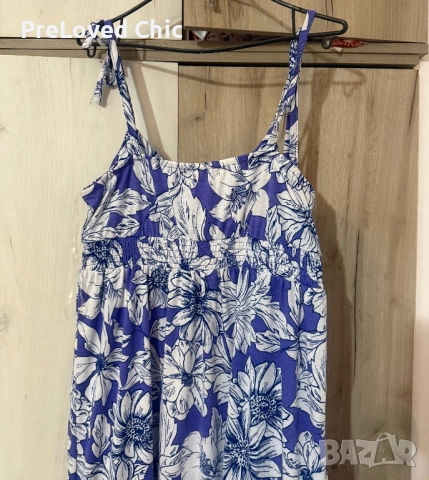 Синя дълга рокля , снимка 3 - Рокли - 52643419