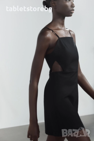 Нова стилна рокля ZARA с прорези – размер M , органичен памук и лен !