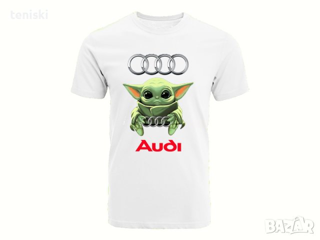 Мъжки и дамски тениски Baby Yoda Hug Audi Volkswagen, снимка 2 - Тениски - 35451423