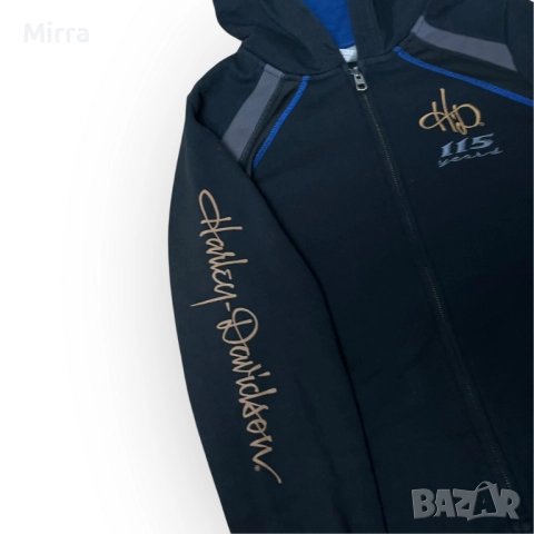 Harley Davidson "115 Years Eagle" Y2K Graphic Zip-Up Hoodie (Дамско), снимка 3 - Суичъри - 52057682