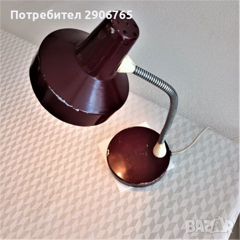 Стара индустриална настолна лампа работеща, снимка 3 - Антикварни и старинни предмети - 38399191