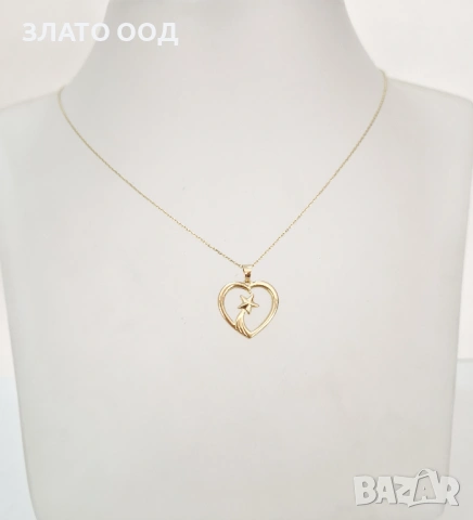 Златни колиета със сърца 14К, снимка 11 - Колиета, медальони, синджири - 53389777