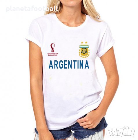Дамска тениска на Аржентина за Световното първенство 2022!ARGENTINA World Cup 2022 Qatar!, снимка 1 - Тениски - 38775745