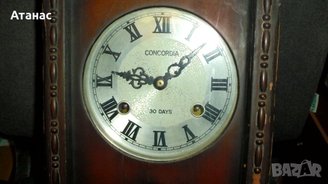 Стенен механичен часовник "CONCORDIA", 30 DAYS, снимка 4 - Антикварни и старинни предмети - 43674052