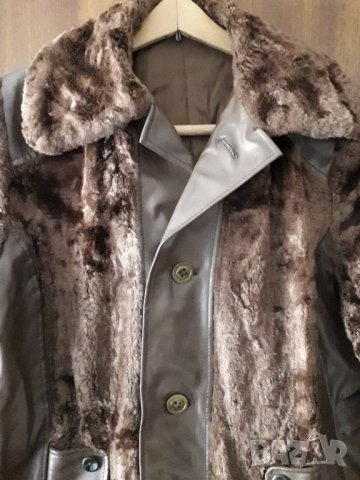 Дамско палто кожух кафяво, снимка 2 - Палта, манта - 26830680