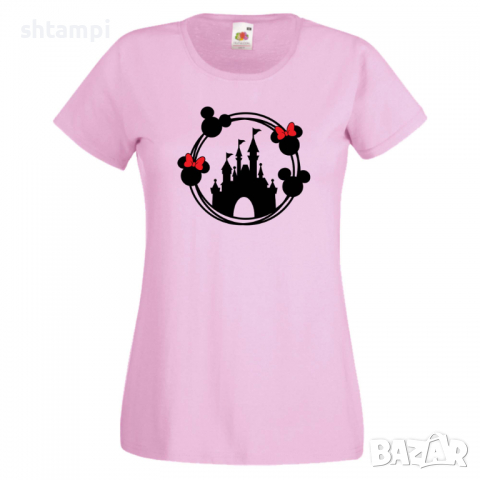 Дамска тениска Disney Castle 1 Mickey Mouse,Minnie Mouse,Мини Маус,Микки Маус.Подарък,Изненада,