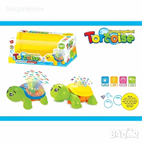 Играчка Щастлива костенурка TortToise, 3D мигащи светлини, Музика, Въртяща се светлинна проекция, снимка 6 - Други - 53230338