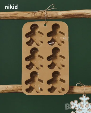 6 джинджифилово човече човечета дълбок силиконов молд форма фондан гипс свещ сапун шоколад декор, снимка 3 - Форми - 48360131