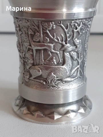  Немски чаши за ракия от калай, 30 мл. Antik * Vintage #22, снимка 5 - Антикварни и старинни предмети - 45344999