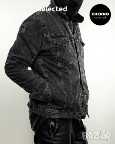 Дънково шерпа яке ZARA Sherpa Denim Trucker Jacket – Размер L•M – Отлично състояние, снимка 5 - Якета - 53135073