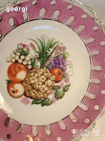 порцеланова фруктиера ажурен розов порцелан 23/5, снимка 3 - Аксесоари за кухня - 49341283