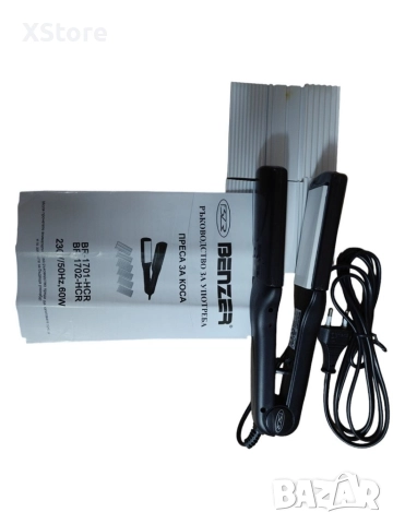 Преса за коса Benzer BR-1702-HCR с керамични приставки, 2 ГОДИНИ ГАРАНЦИЯ , снимка 3 - Преси за коса - 52594855