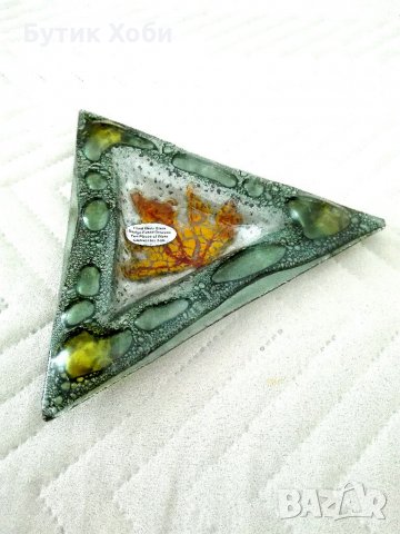 Авторски стъклен пепелник , снимка 4 - Декорация за дома - 33647924