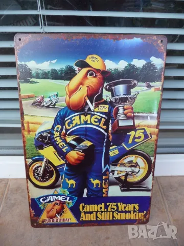 Метална табела цигари Camel реклама мотор пистов купа награда екип шапка цигара