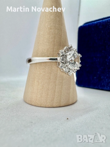 Сребърен пръстен с кубичен Цирконий , снимка 4 - Пръстени - 53098919