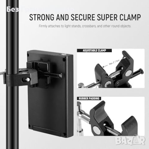 Нов NEEWER Конвертор NP-F към V Mount с DC кабел и захват за статив, снимка 6 - Друга електроника - 43089842