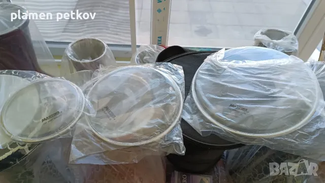 Кожи за рототоми ,струни за бузуки ,палки за рототоми и тарамбуки малки средни големи