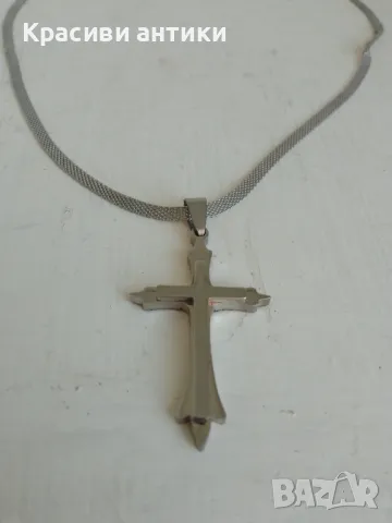 Разпродажба! Медицинска стомана крьст и синджир, снимка 1