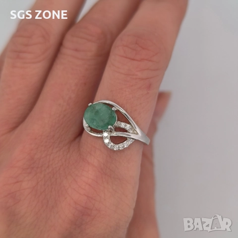 СРЕБЪРЕН ПРЪСТЕН СЪС СИН САПФИР, РУБИН, ИЗУМРАД И ТАЙЛАНД, снимка 4 - Пръстени - 52316434